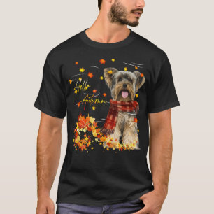 Yorkshire Terrier Hallo Herbst für Hund Lover Dank T-Shirt