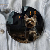 Yorkshire Terrier Halloween Beängstigend Button (Beispiel)