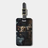 Yorkshire Terrier Halloween Beängstigend Gepäckanhänger (Vorderseite vertikal)