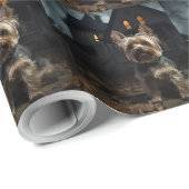 Yorkshire Terrier Halloween Beängstigend Geschenkpapier (Rolleneckpunkt)
