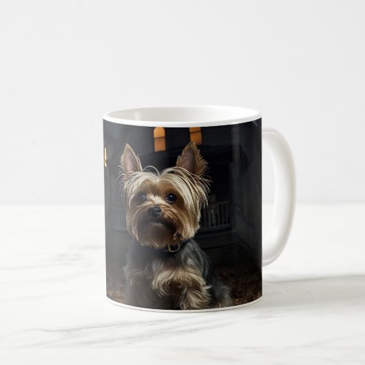 Yorkshire Terrier Halloween Beängstigend Kaffeetasse (VorderseiteRechts)