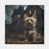 Yorkshire Terrier Halloween Beängstigend Magnet (Vorne)