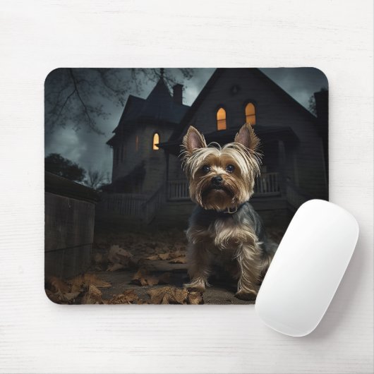 Yorkshire Terrier Halloween Beängstigend Mousepad (Mit Mouse)