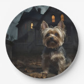 Yorkshire Terrier Halloween Beängstigend Pappteller (Vorderseite)