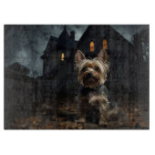 Yorkshire Terrier Halloween Beängstigend Schneidebrett (Vorderseite)