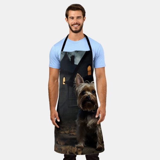 Yorkshire Terrier Halloween Beängstigend Schürze (Getragen)