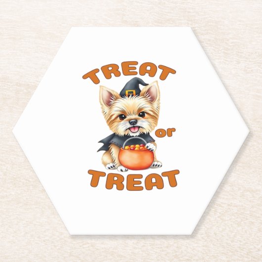 Yorkshire Terrier Halloween Dog Costume �Treat or Untersetzer (Vorderseite)