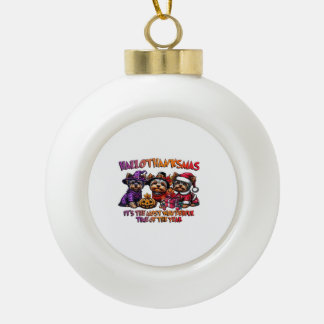 Yorkshire Terrier Halloween Erntedankfest Weihnach Keramik Kugel-Ornament