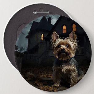 Yorkshire Terrier Halloween Gruselig Button