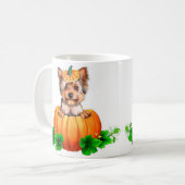 Yorkshire Terrier Halloween Jack-O-Lantern Kaffeetasse (Vorderseite Links)