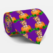 Yorkshire Terrier Halloween Jack-O-Lantern Krawatte (Gerollt)