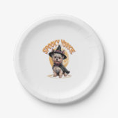 Yorkshire Terrier Halloween Pappteller (Vorderseite)