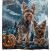 Yorkshire Terrier Halloween Spooky Duschvorhang (Vorderseite)