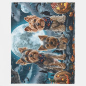 Yorkshire Terrier Halloween Spooky Fleecedecke (Vorderseite)