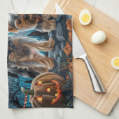 Yorkshire Terrier Halloween Spooky Geschirrtuch (Viertel Falte)