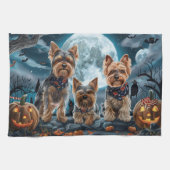 Yorkshire Terrier Halloween Spooky Geschirrtuch (Horizontal)