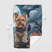 Yorkshire Terrier Halloween Spooky Golfhandtuch (Insitu)