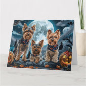 Yorkshire Terrier Halloween Spooky Karte (Vorderseite)