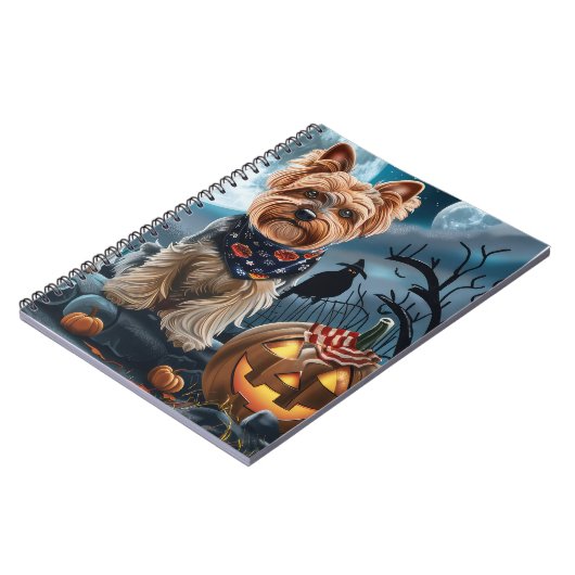 Yorkshire Terrier Halloween Spooky Notizblock (Linke Seite)