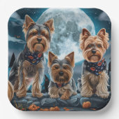Yorkshire Terrier Halloween Spooky Pappteller (Vorderseite)