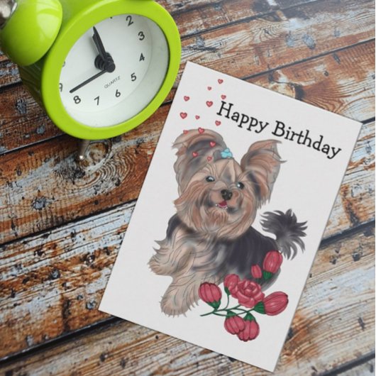 Yorkshire Terrier Happy Birthday Einladung