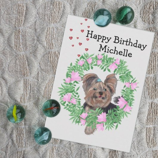 Yorkshire Terrier Happy Birthday Einladung