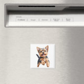 Yorkshire Terrier Happy Playful Fun Jumping Joyful Magnet (In Situ (Geschirrspüler))