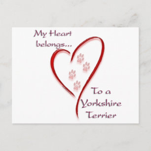Yorkshire Terrier Heart Belongs Postkarte
