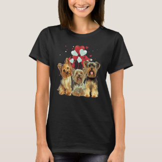 Yorkshire Terrier Heart Love Valentine Balloon T-Shirt