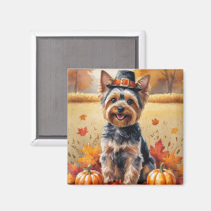 Yorkshire Terrier Herbst Erntedank Art Magnet