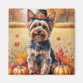 Yorkshire Terrier Herbst Erntedank Art Magnet (Vorne)