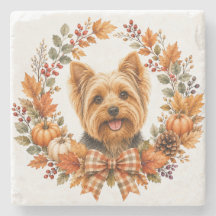 Yorkshire Terrier Herbst-Getränkeuntersetzer