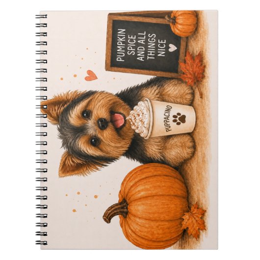 Yorkshire Terrier Herbst Notizblock (Vorderseite)
