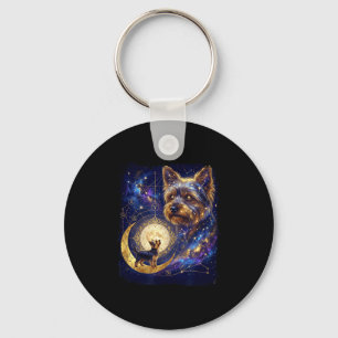 Yorkshire-Terrier-Heulen-zum-Mond-Meme 90er Schlüsselanhänger