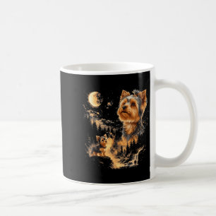 Yorkshire Terrier heult Mond Vintage Grafik Kunst Kaffeetasse
