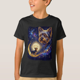 Yorkshire Terrier heult zum Mond Meme 90er T-Shirt