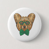 Yorkshire Terrier Hipster Button (Vorderseite)