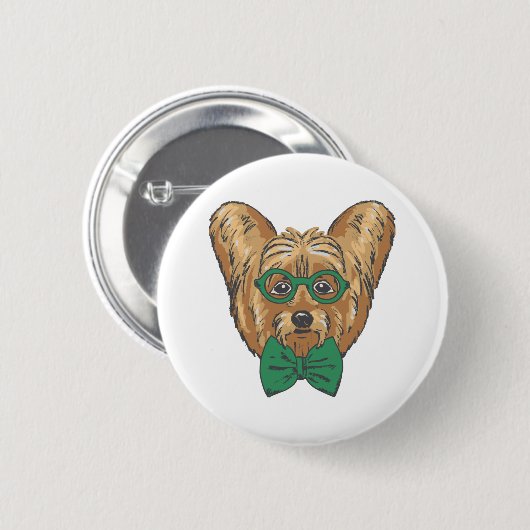 Yorkshire Terrier Hipster Button (Vorne & Hinten)