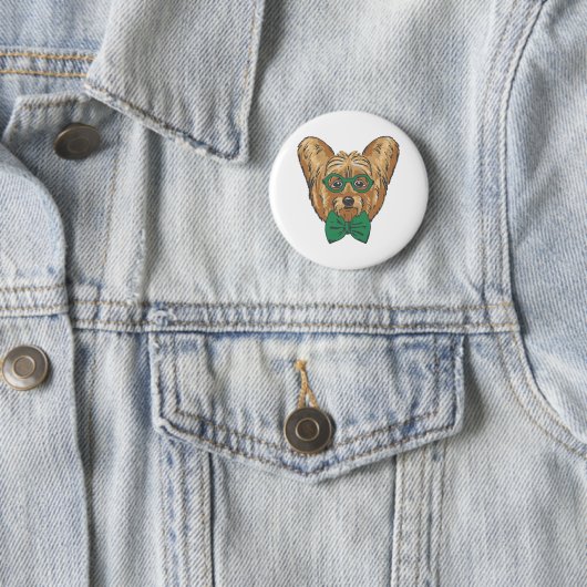 Yorkshire Terrier Hipster Button (Beispiel)