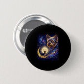 Yorkshire terrier howling to the moon meme 90s button (Vorne & Hinten)