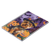 Yorkshire Terrier Hund Halloween Hexe und Pumpkin Notizblock (Linke Seite)