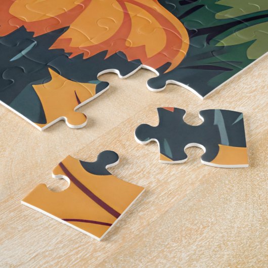 Yorkshire Terrier Hund Halloween Hexe und Pumpkin Puzzle (Seite)