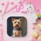 Yorkshire Terrier Hund Haustier Malerei Pappteller (Party)