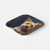 Yorkshire Terrier Hund Haustier Malerei Pappteller (Gewinkelt)