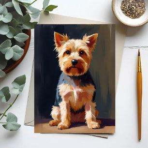 Yorkshire Terrier Hund Haustier Malerei Postkarte