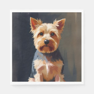 Yorkshire Terrier Hund Haustier Malerei Serviette