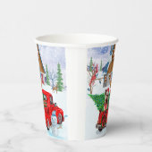 Yorkshire Terrier Hund im Truck zur Weihnachtslief Pappbecher (Rechts)