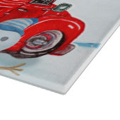 Yorkshire Terrier Hund im Truck zur Weihnachtslief Schneidebrett (Ecke)