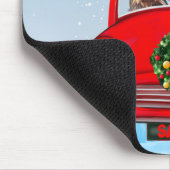 Yorkshire Terrier Hund in Auto mit dem Weihnachtsm Mousepad (Ecke)