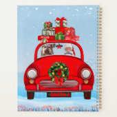 Yorkshire Terrier Hund in Auto mit dem Weihnachtsm Planer (Rückseite)